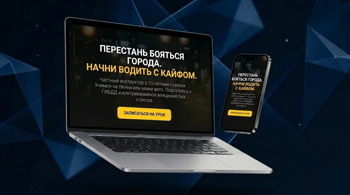 Разработка конверсионного лендинга для частного автоинструктора